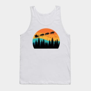 Retro Buffalo Bison National Park 70s 80s Xmas Christmas Tank Top